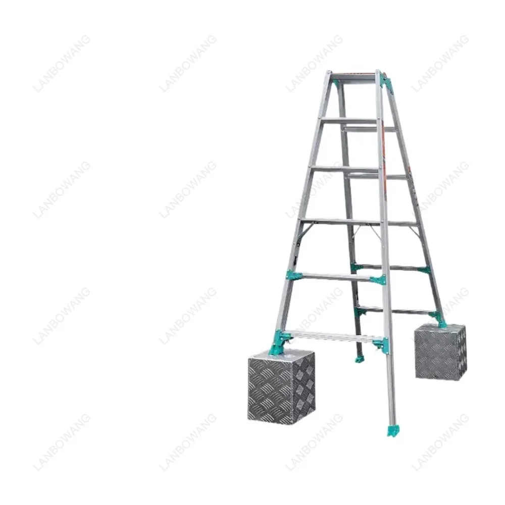 RYZ-12 4-Step Aluminum Alloy Folding Ladder Lightweight Telescopic Herringbone Straight Dual Purpose Household Ladder