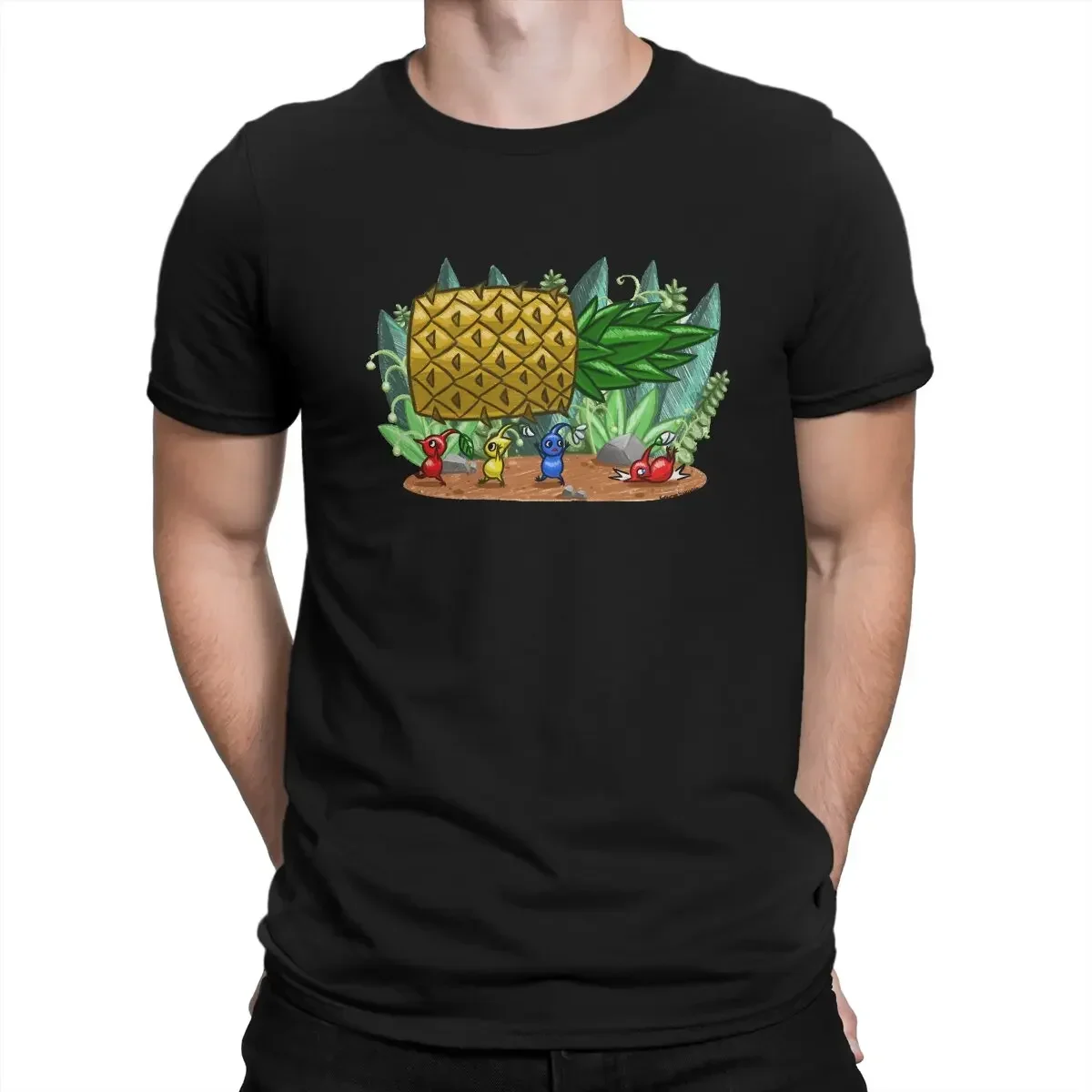 2024 Pikmin Electronic Games O Neck Tops 100% Cotton T Shirt Funny Top Quality Birthday Gifts Pineapple  Men TShirt