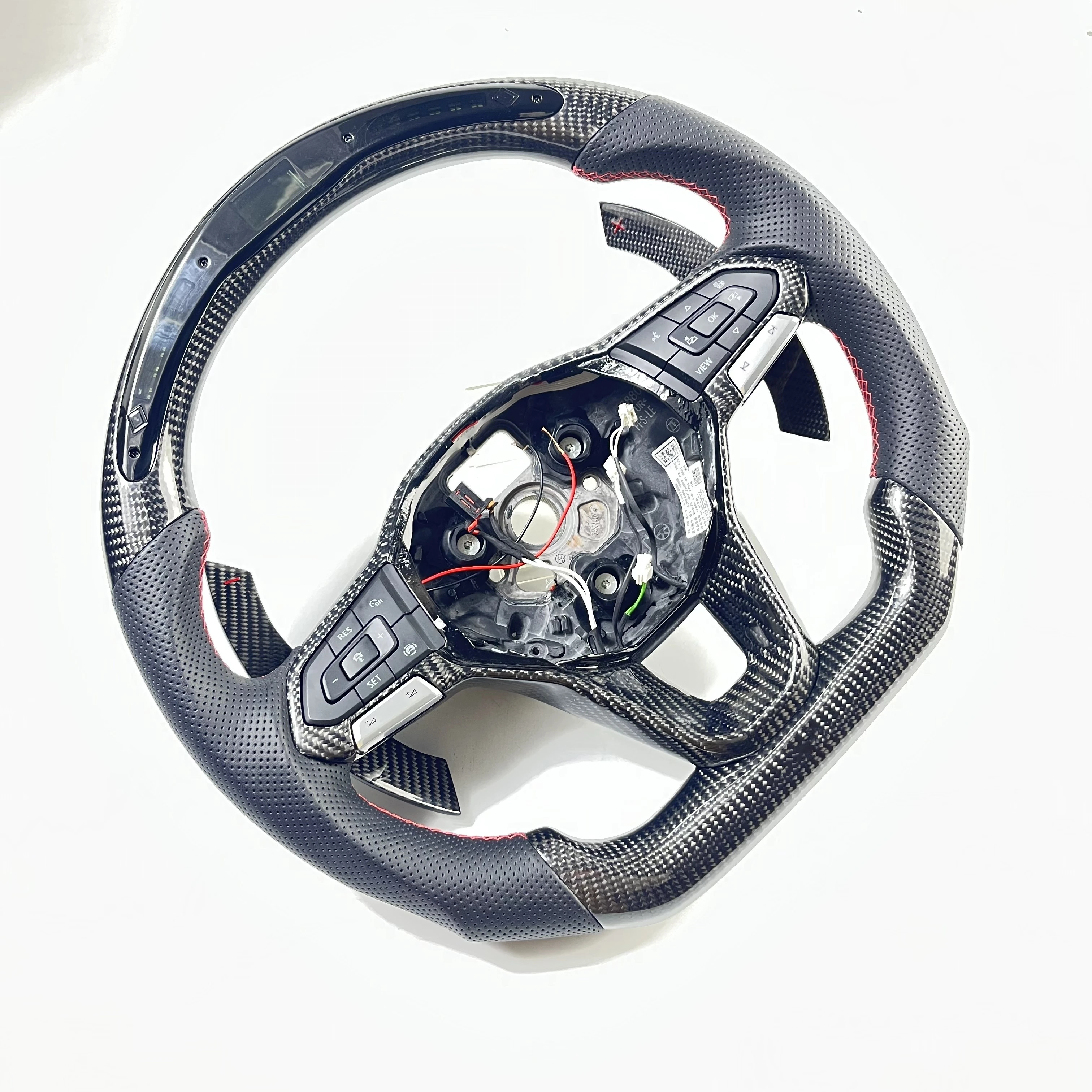 Hot Sale Steering Wheel with LED for vw Mk6 Mk7 GTI 6 GTI 7 R Golf 6 Golf 7style Carbon Fiber  Steering Wheel
