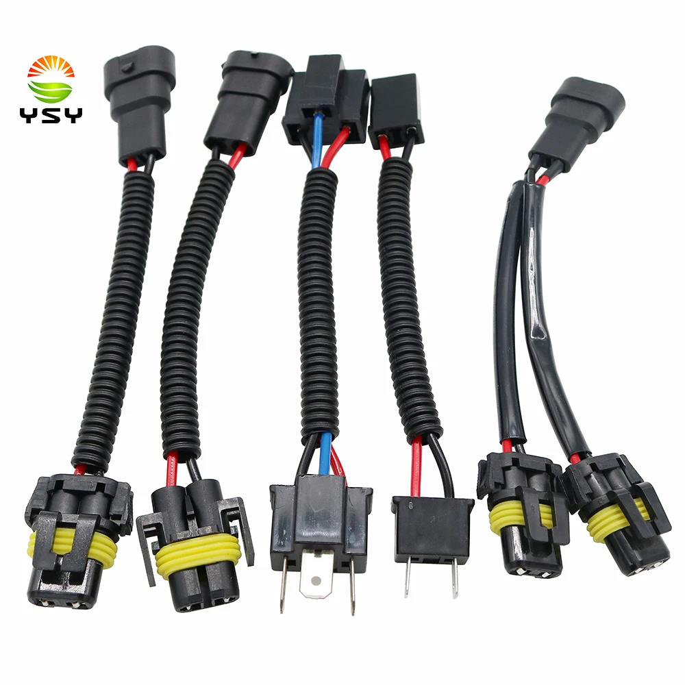 Arnés de cableado de Cable de extensión macho a hembra, conector adaptador de enchufes para faros antiniebla, modificación de luces, 9005/9006, H7,