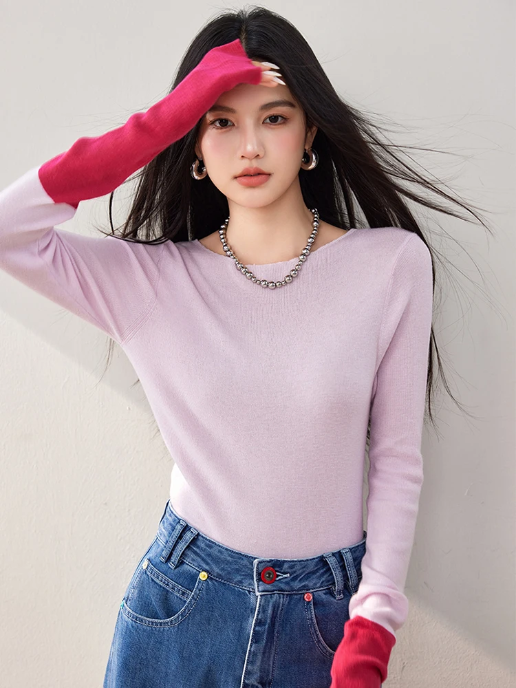 Knitted Sweaters Women Chic O-Neck Pullover Sweater Autumn Winter Streetwear Long Sleeve Slim Fit Top Y2K