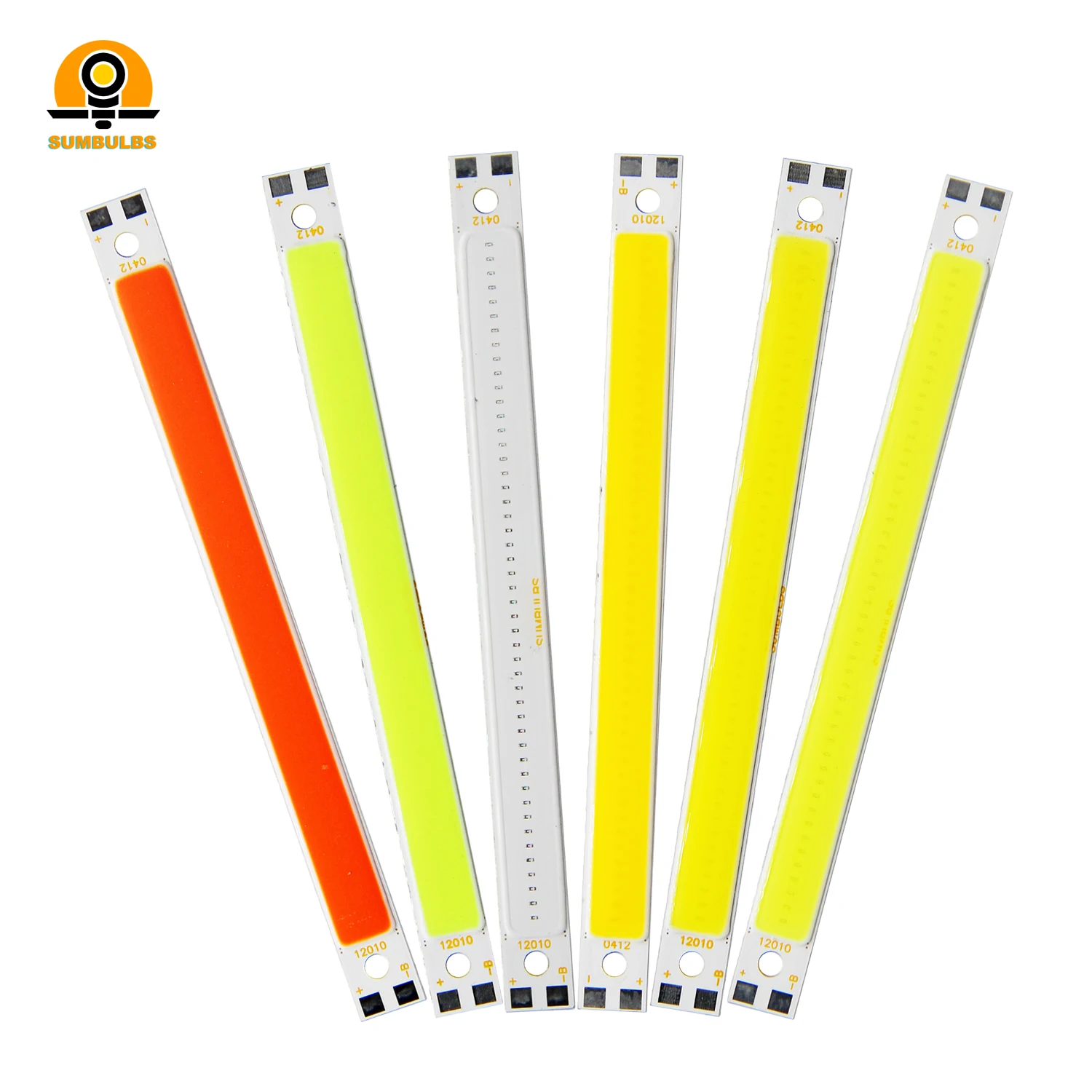 SUMBULBS 120x10mm DC 12V 10W COB Strip Light Source 6 Colors Available Emitting Diode Bulb for DIY  Bar LED Chip Lamp