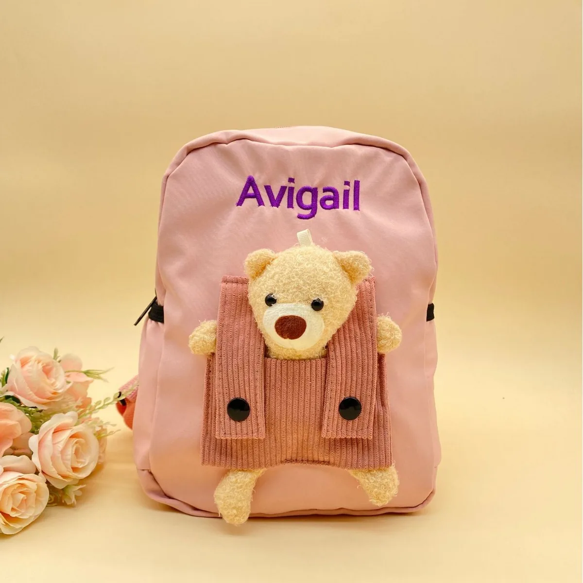 Name Embroidered Kindergarten Book Bag Nylon Cloth 2-5 Year Old Cute Children's Bag Men's Treasure Small Backpack Girls Backpack