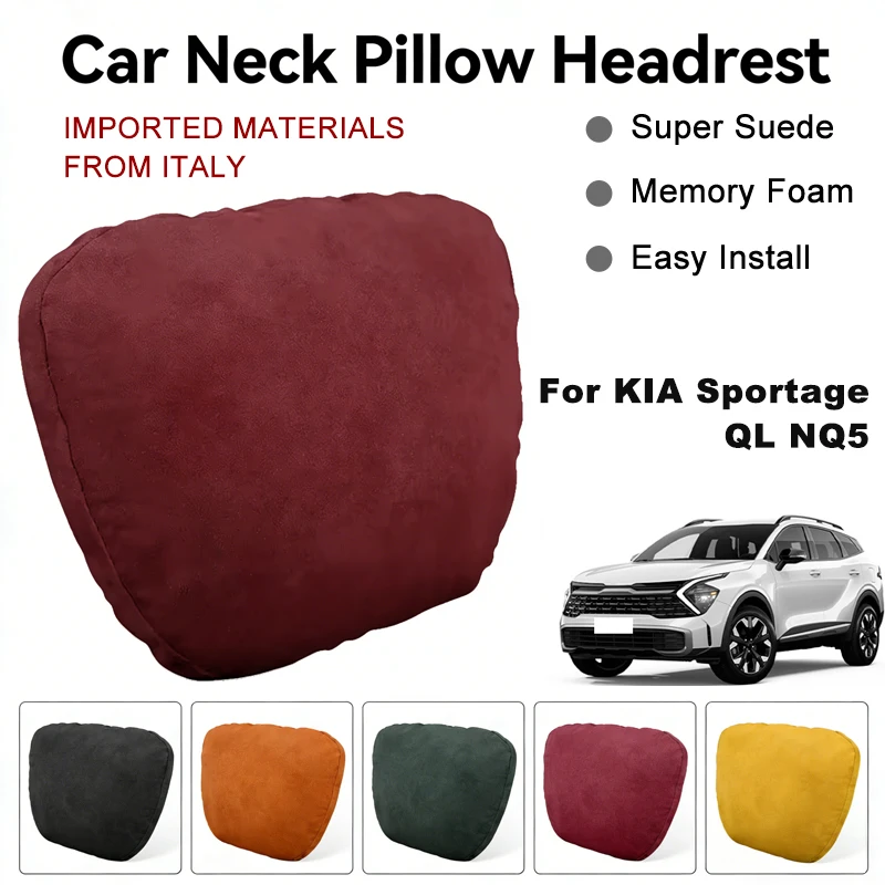 

Italy Suede Car Neck Rest Pillow For KIA Sportage QL NQ5 Seat Head Neck Support Cushion Auto Interior Parts