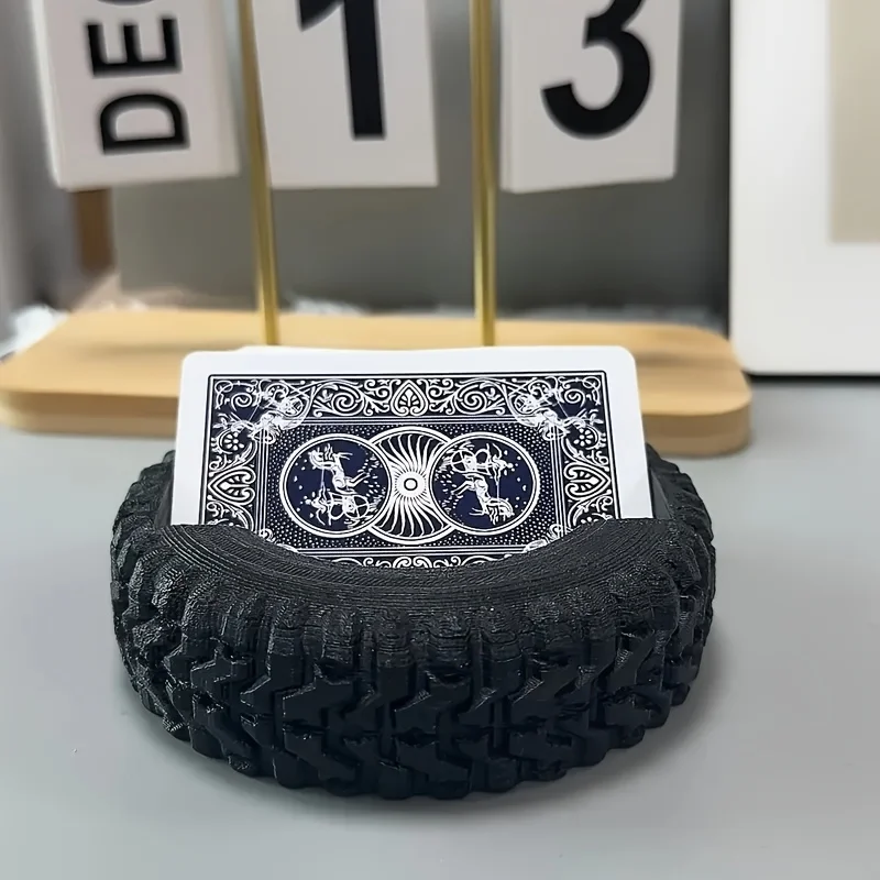 

A unique tire-shaped business card holder, office desk organizer, perfect for room decoration