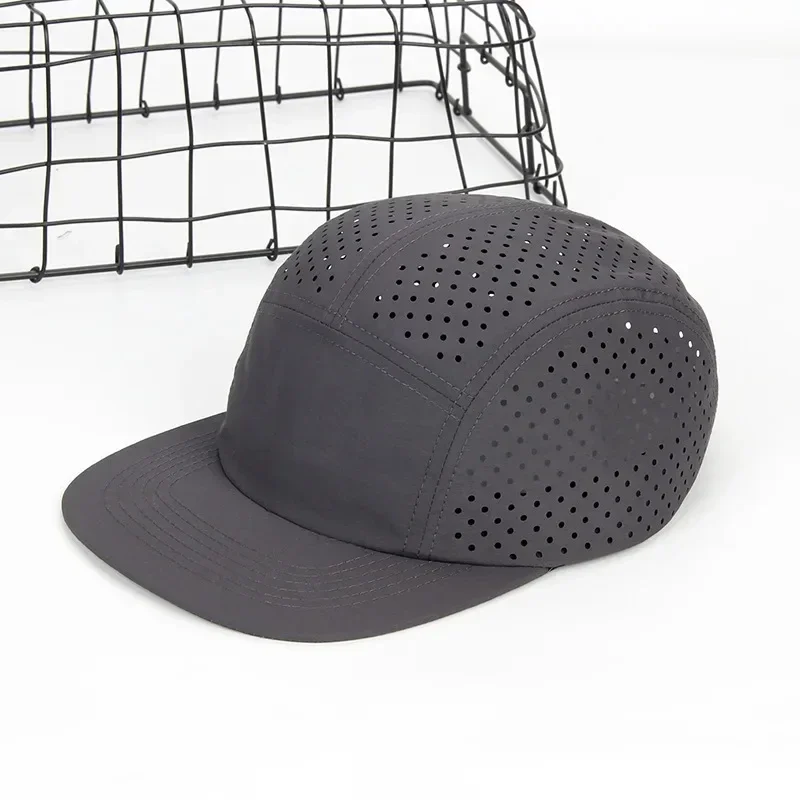 Szybkoschnące nylonowe dziury 5-panelowe czapki z daszkiem dla mężczyzn i kobiet Gorras Para Hombres Hiphop Skateboard Snapback Czapki dla mężczyzn