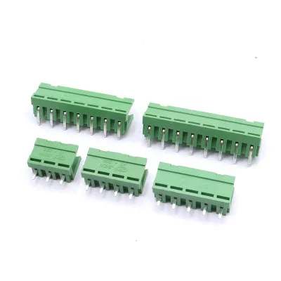 5sets HT5.08 Straight/Curved Pin2 3 4 5 6 7 8 9 10 12 pin Terminal plug type  5.08mm pitch PCB connector screw terminal block