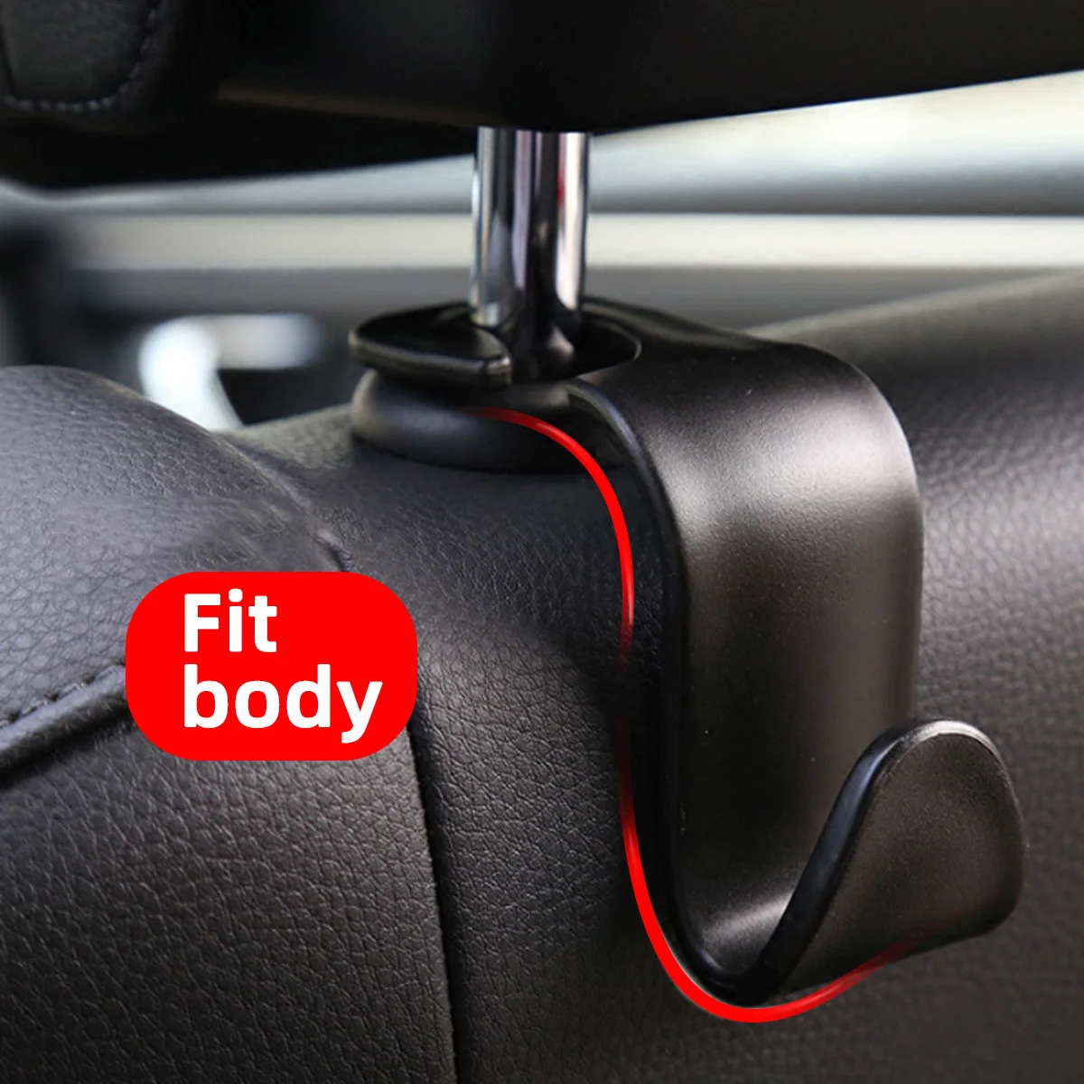 Car Hidden Seat Hook Multi-Purpose Carbon Fiber Texture Car Seat Back Creative Multi-function On-Board Hooks