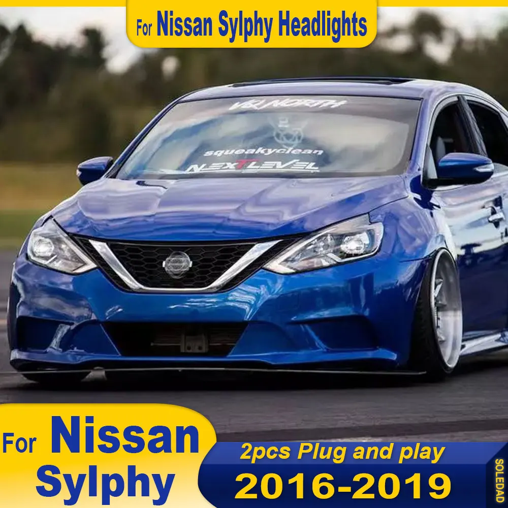 

Автомобильные фары для стайлинга для Nissan Sylphy, фары 2016-2018 Sentra, фары DRL, указатель поворота, ближний свет, линза проектора