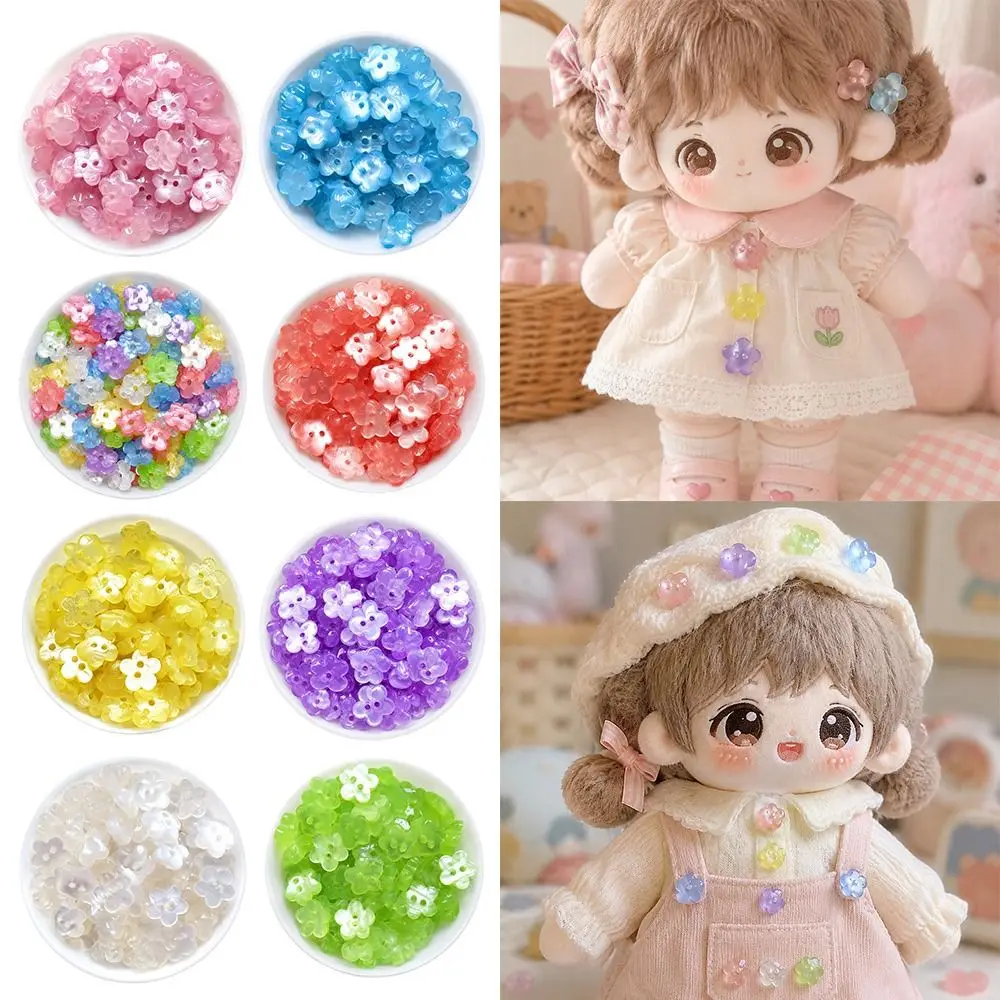 50pcs Plastic Material Three-Dimensional Flower Buttons 50pcs Pack Hollow Out Design Cloud Shape Buttons 11mm Diameter Mini Size