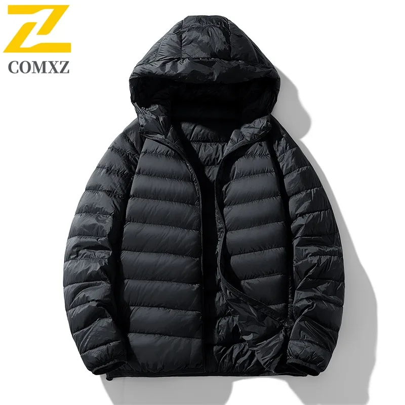 COMXZ Men's Winter Jacket Warm Thick Korean Fashion Lightweight Snowy Puffer Jacket Travel Comfortable High-Quality Padding Coat