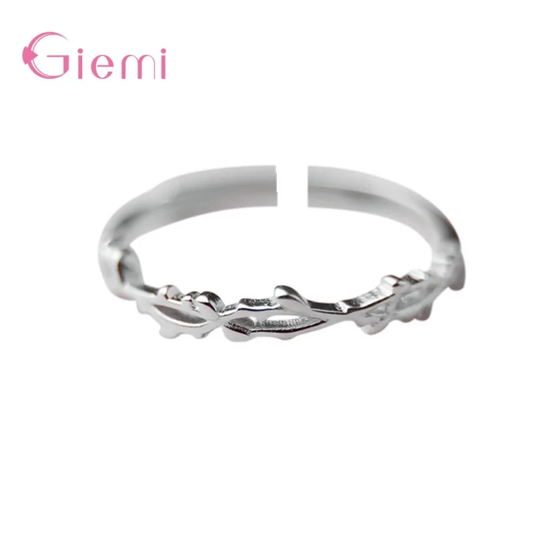 Minimalist Tree Branch Adjustable Ring Genuine 925 Sterling Silver Trendy Fine Jewelry for Women Christmas Gift Bijou