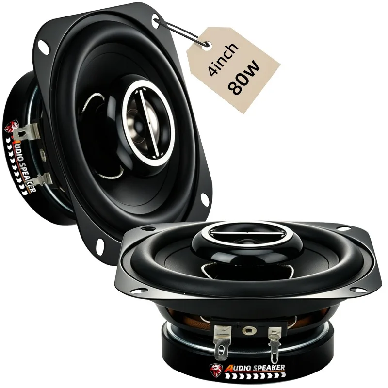 2pcs 4 Inch Car Subwoofer Mid Bass Car Coaxial Speaker Hifi 80W Multimedia Stereo Modification Car Audio For Motorhome Truck