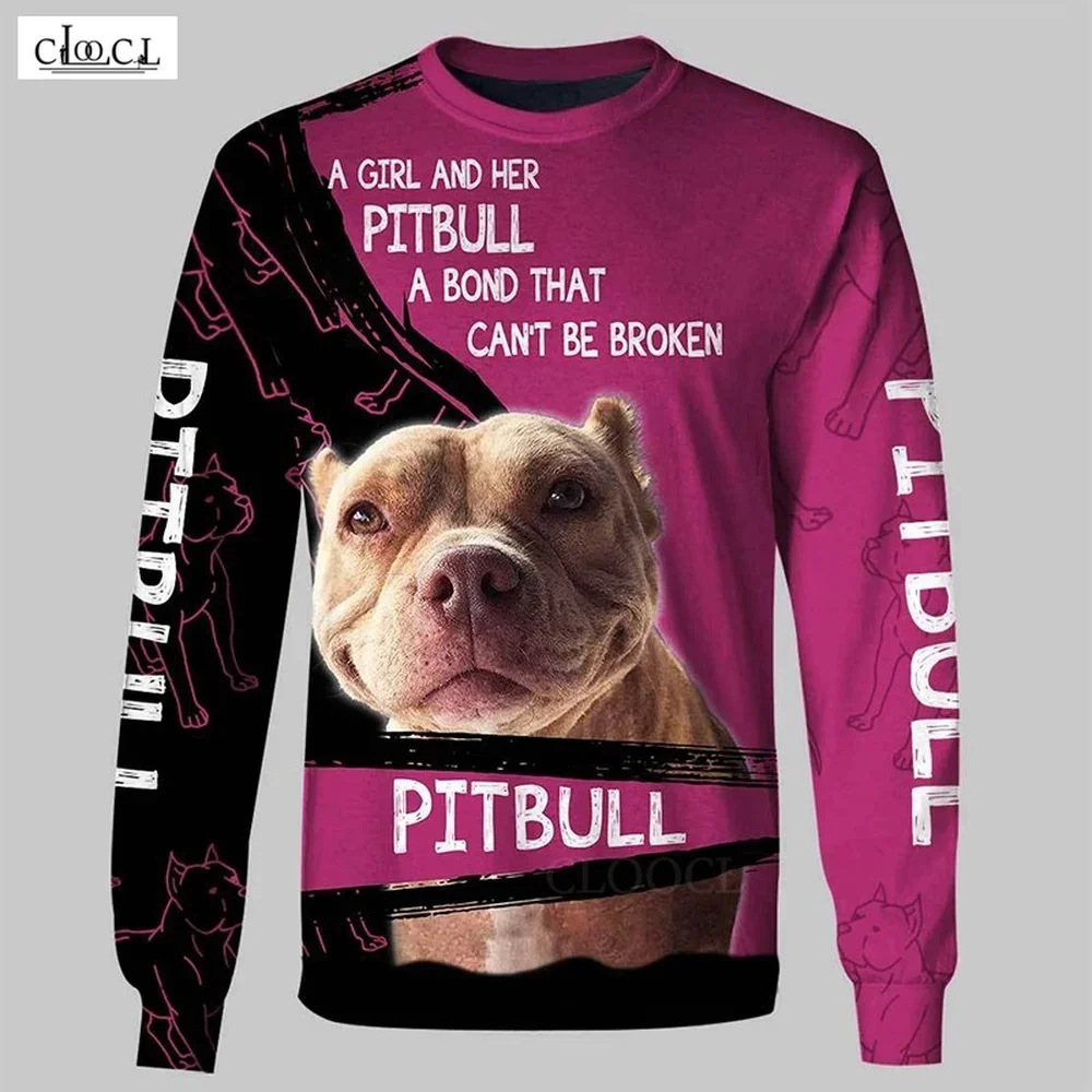 HX Fashion A Girl and Her PITBULL Dog 3D Print Men Women Casual Sweatshirt Streetwear Pullover Tracksuit