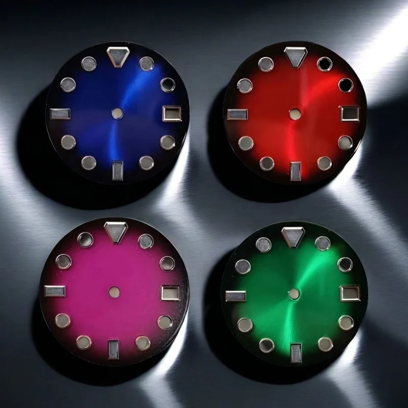 NH35 Dial Gradient Color for Seiko Skx007 Fit NH35 Movement Accessories Custom LOGO Blue Lume Red Green Purple