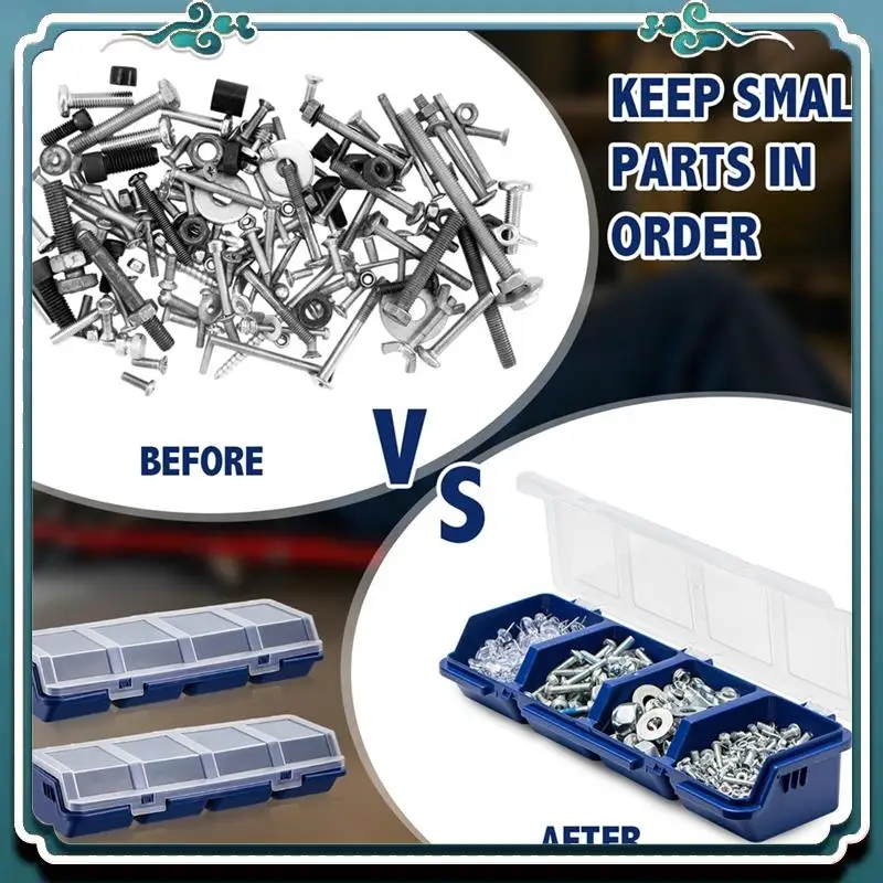 

Премиум-органайзеры с винтами и контейнеры для хранения с замками, пластиковый органайзер для оборудования, коробка с органайзером для болтов с отделением