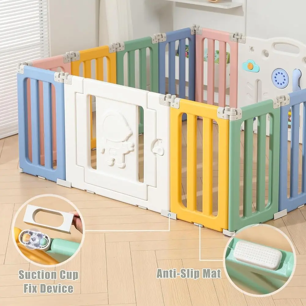 رواد فضاء كبير جدًا مكون من 14 لوحة للأطفال الصغار - سياج أمان ملون قابل للطي ومحمول #4