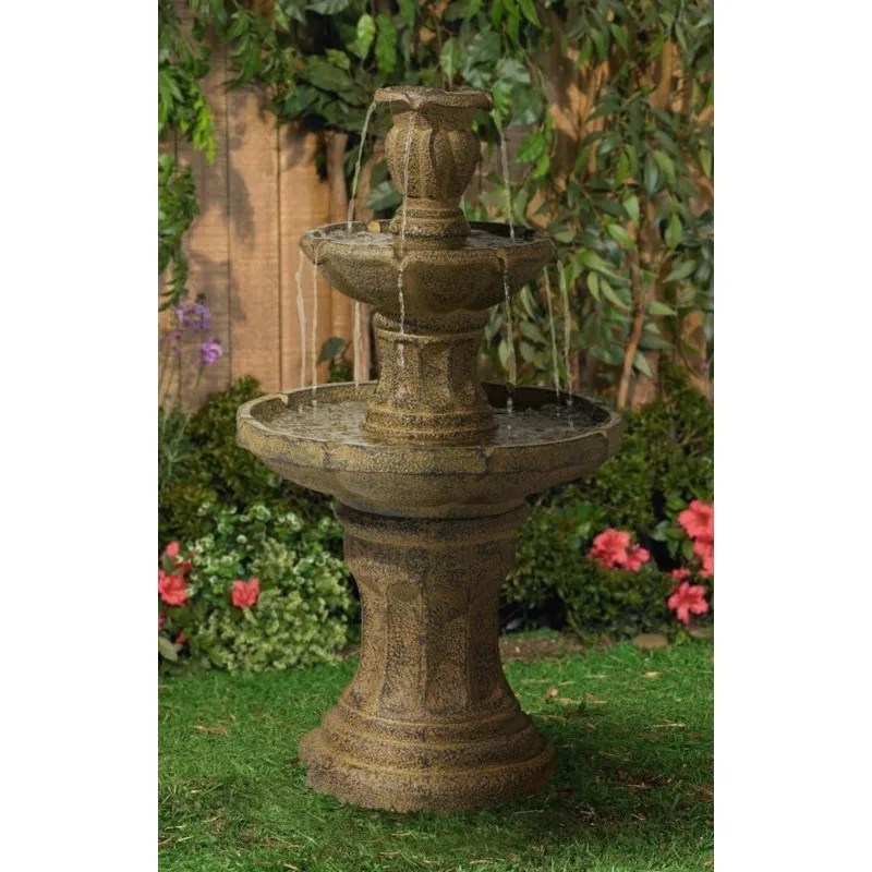 Classic Rustic Outdoor Floor Fountain and Waterfalls 41 1/2