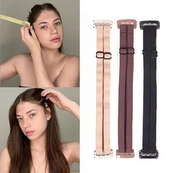 Correa ajustable con pinza para el pelo, banda elástica doble morena Simple para estiramiento facial, banda elástica para el cabello de belleza con Clip