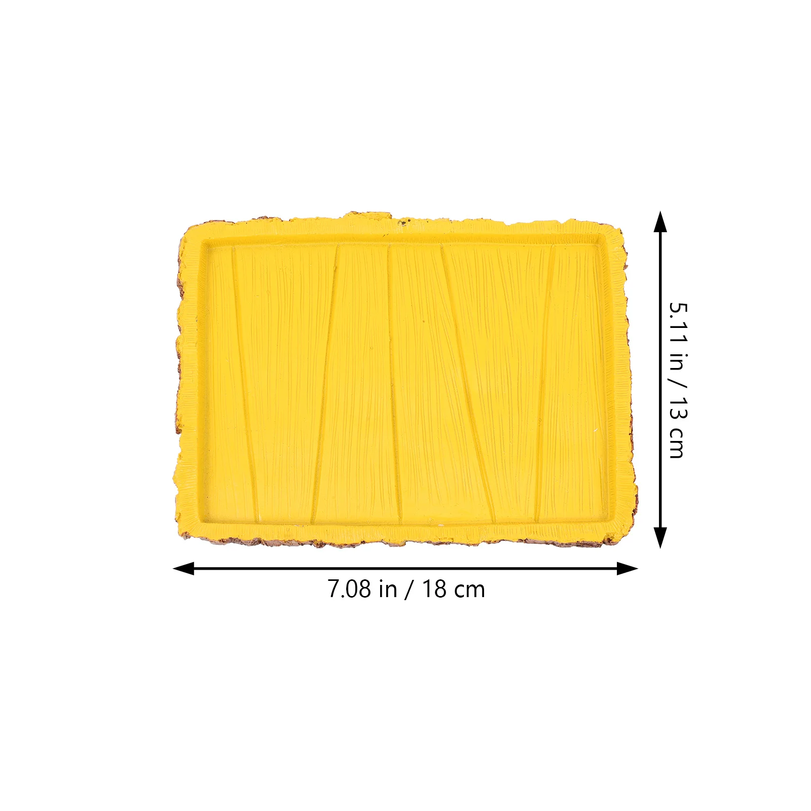 

1pc Tortoise Water Bowl Yellow Natural Design Reptile Food Feeding Bowl Easy Clean Rimmed Crawling Pet Drinking Container For