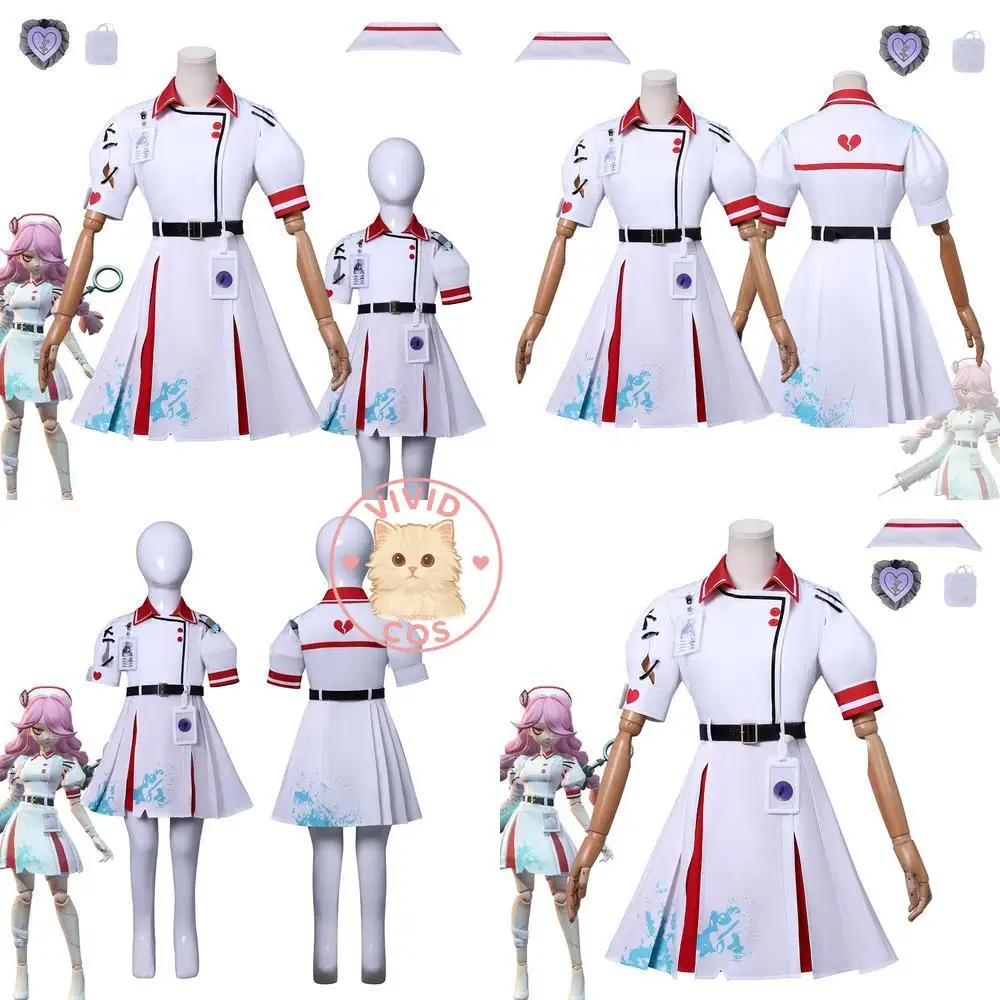 

Popular Game Character Cosplay Costume Anime Heather Kids Adult White Nurse Dress Cute Role Play Outfit Comic Con Halloween
