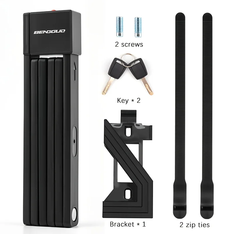 AliExpress NONE Portable Anti-theft Folding Bike Lock Durable High Strength Road Bicycle Stainless Steel Electric Bike Lock Bike Accessories