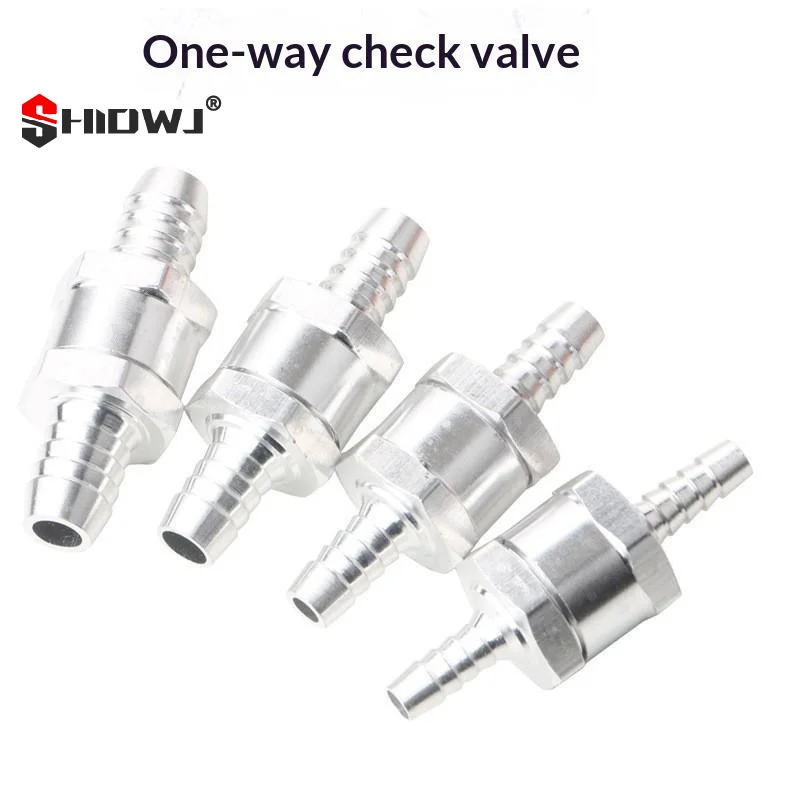 One-Way Non-Return Check Valve Aluminium Fuel Water Gas Air Vacuum Petrol  4 Size Valves 6/8/10/12mm For Marine Automotive