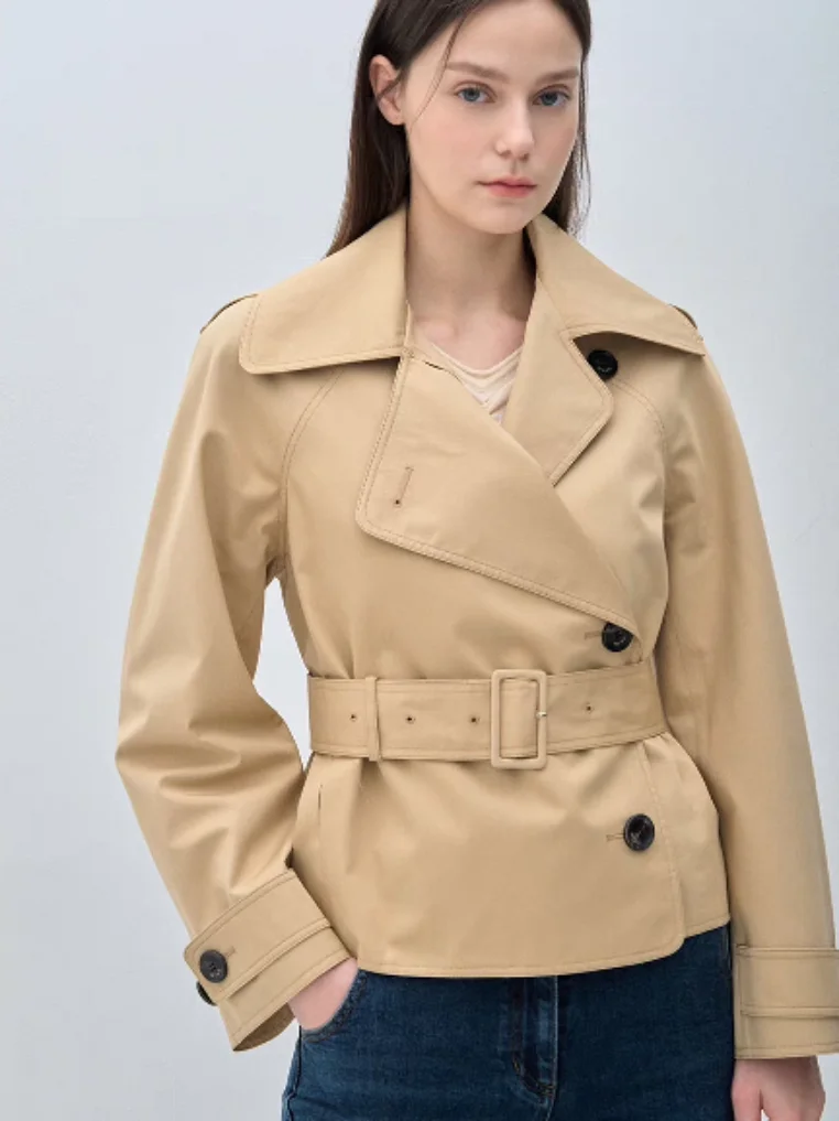 

Spring 2025 Casual Loose Fit Fashionable Korean Style Long Sleeve Windbreaker Coat Casual Versatile Loose Collar All-Match Ou...