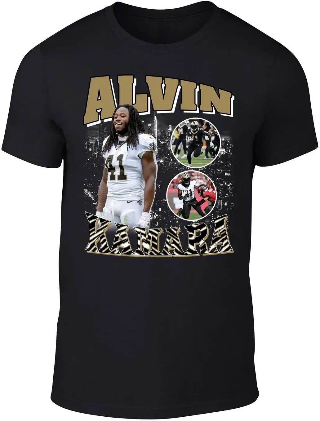 Black New Orleans Alvin Kamara Bootleg Style T-Shirt