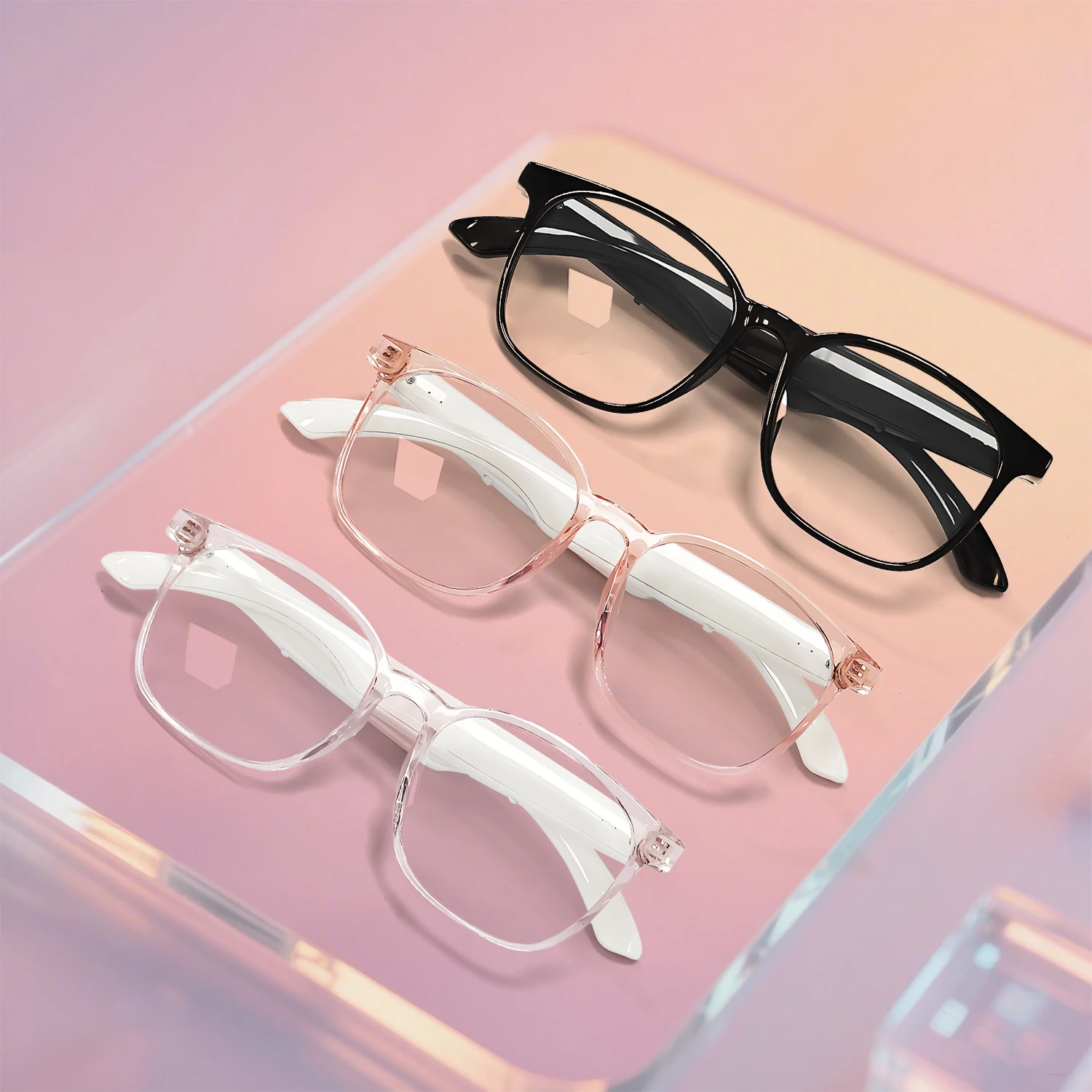 2025 New F19 Frameless Smart Glasses with AI Assistant Real-Time Translation Hands-Free Calling Wireless Headphones