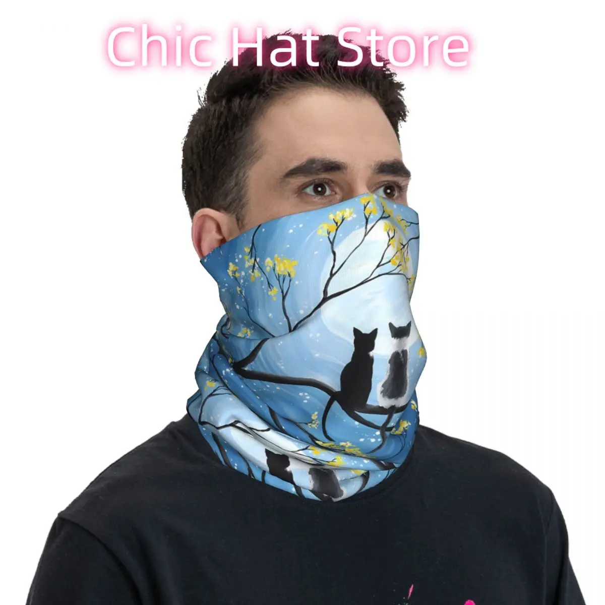 القطط البدر وشاح منديل الرقبة قناع الوجه البوليستر #4