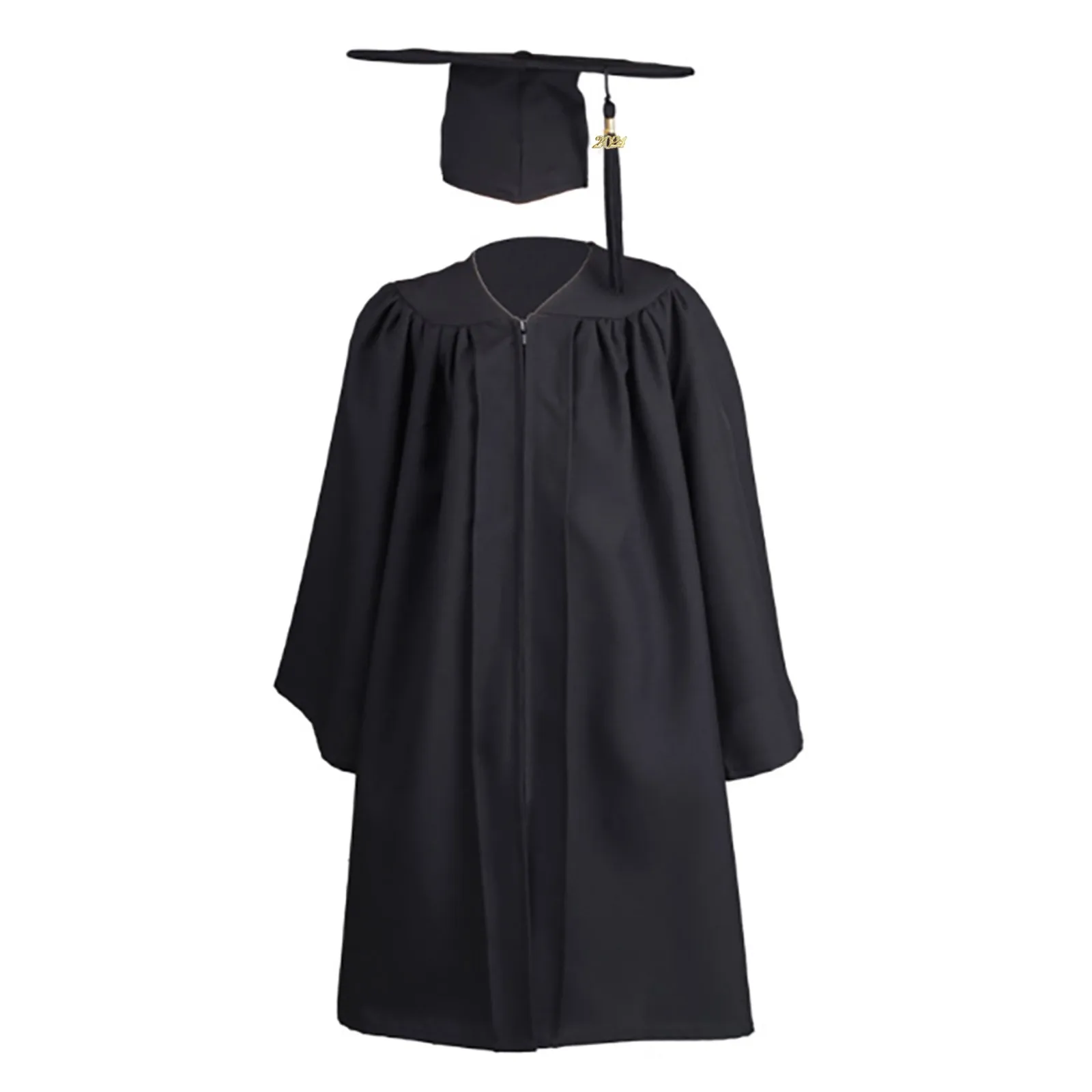 Kids Primary School Graduation Costume Kindergarten Bachelor Gown Academinc Uniform Boy Gilr Photography Robe Hat Set