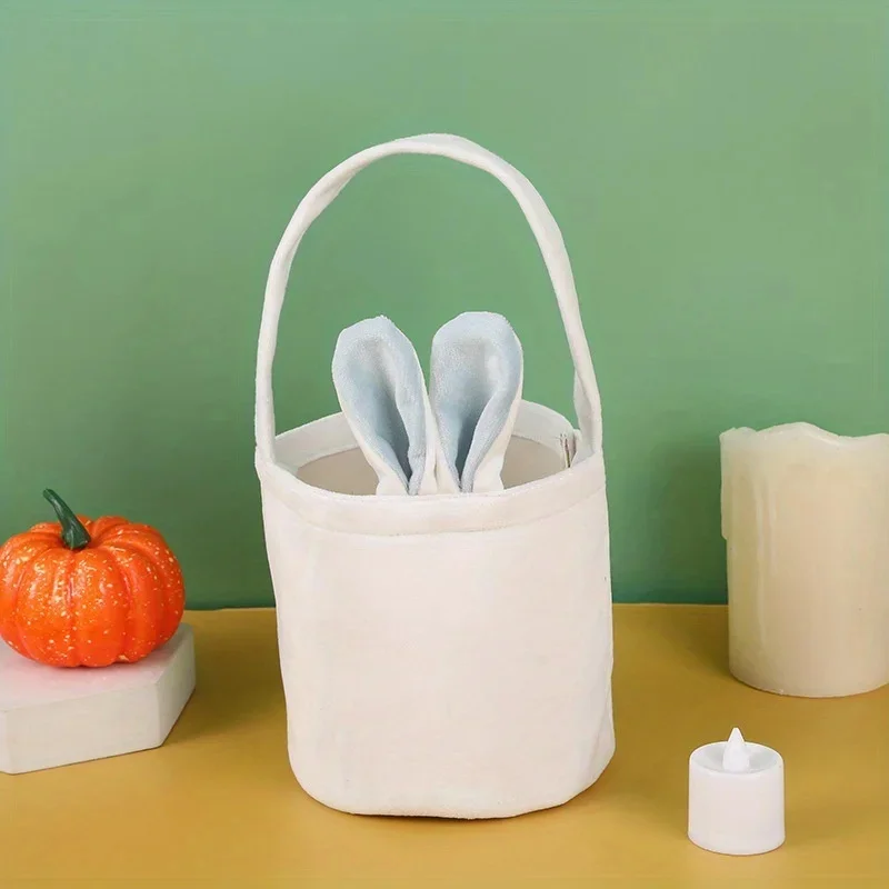 5 Bunny Ear Gift Tote Bags, DIY Personalized Storage Bucket, Large Capacity Basket, Easter Party Atmosphere Decoration
