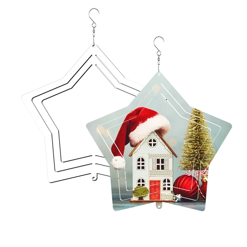 6 paczek 10 Cal blanków wiszących z lat wiatraczek Boże Narodzenie wiatraczek blanki prezent na Boże Narodzenie dekoracja ogrodu