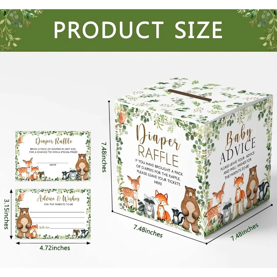 Bosluier Loterij Tickets en Babyadvies Bos Bos Baby Douche Luier Loterij Speldoos Tickets Luier Loterij Ticket