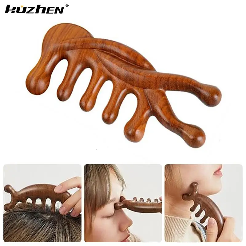 1Pcs Sandalwood Hair Comb Anti-static Styling Tool Scalp Relax Acupoint Massager Sandalwood Portable Wooden Handle Comb New