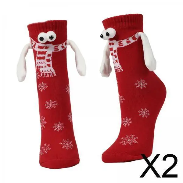 

Large Holding Hands Socks Adult Polyester Cotton Novelty Funny Socks Mid Tube Gifts for Couples and Friends