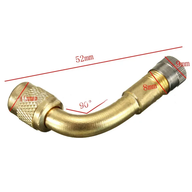 Brass Pneumatic Tire Valve Stem with Extended Adapter Is Suitable for Elbow Auto and Motorcycle Parts 45/90/135 Degree Angle