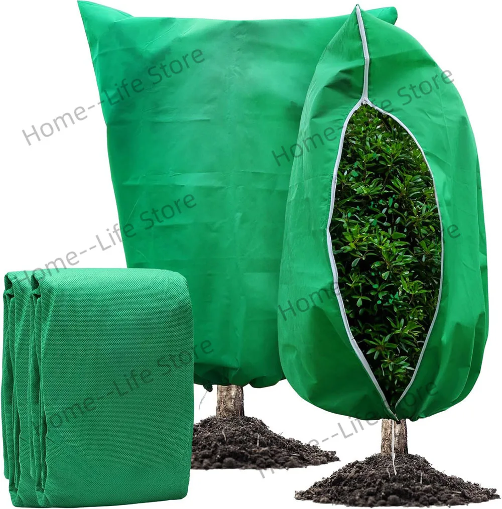 

Plant Covers Freeze Protection Covers Frost Cloth Plant Anti-Freeze Shrub Protection Bag with Zipper Drawstring Frost Blankets