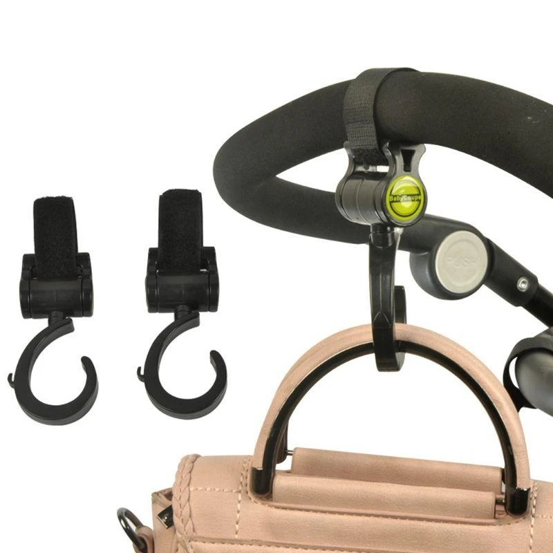 J15U Pram Bag Hook Pram Hanger Carabiner Hook for Handbags Universal Fit Black Hook Clip for Purse Shopping