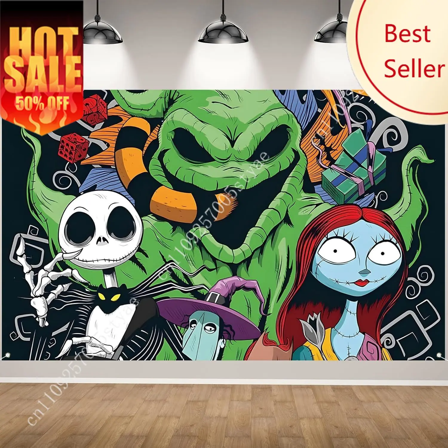 

Nightmare Before Christmas Tapestry Disney Cartoon Poster Flag Wall Hanging Art Party Holiday Decorations Custom Gift Tapestries