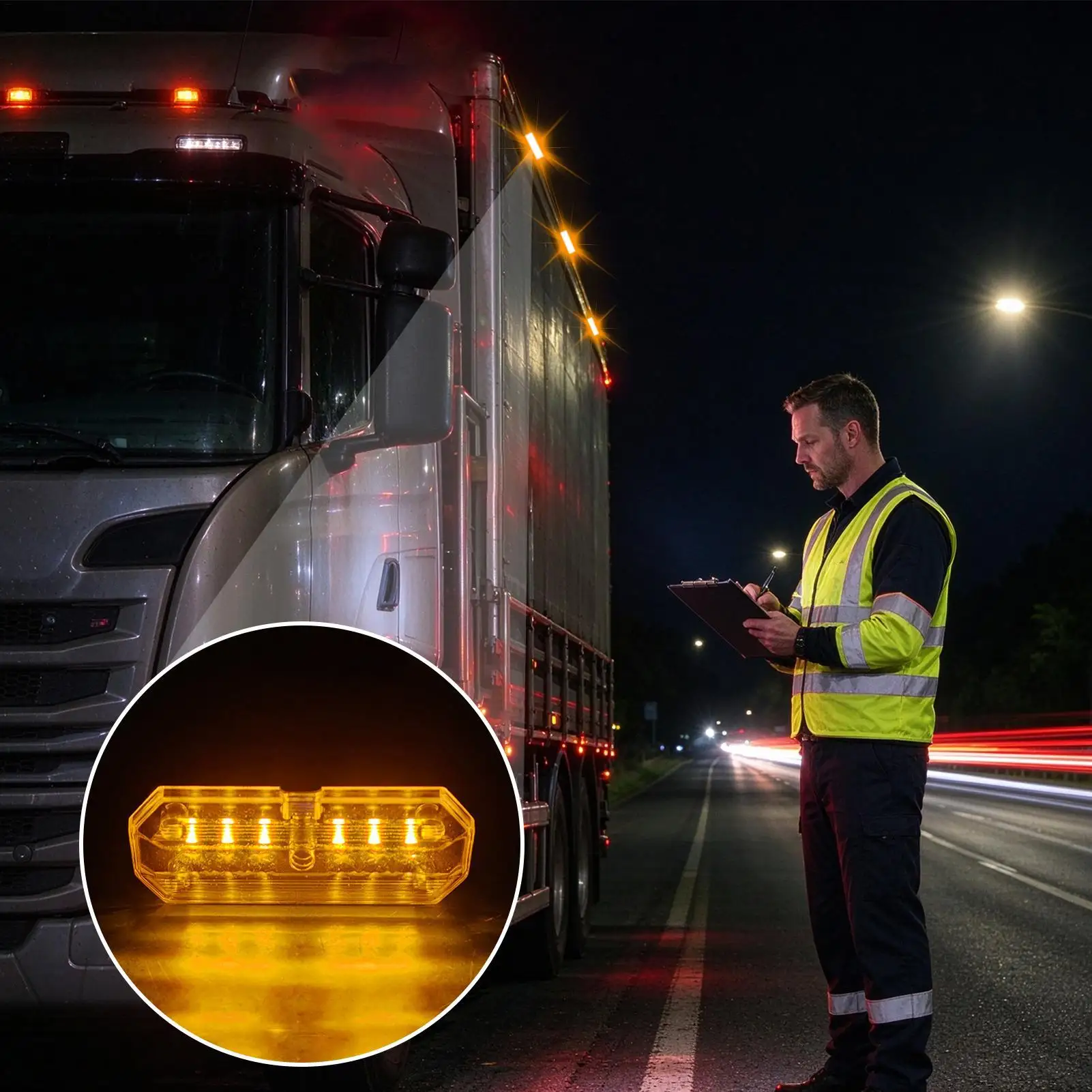 Side Marker Lights Solar Vibration Sensor Warning Lamp Waterproof Marker Lights For Trucks For RV Camper Bus Tractor Night