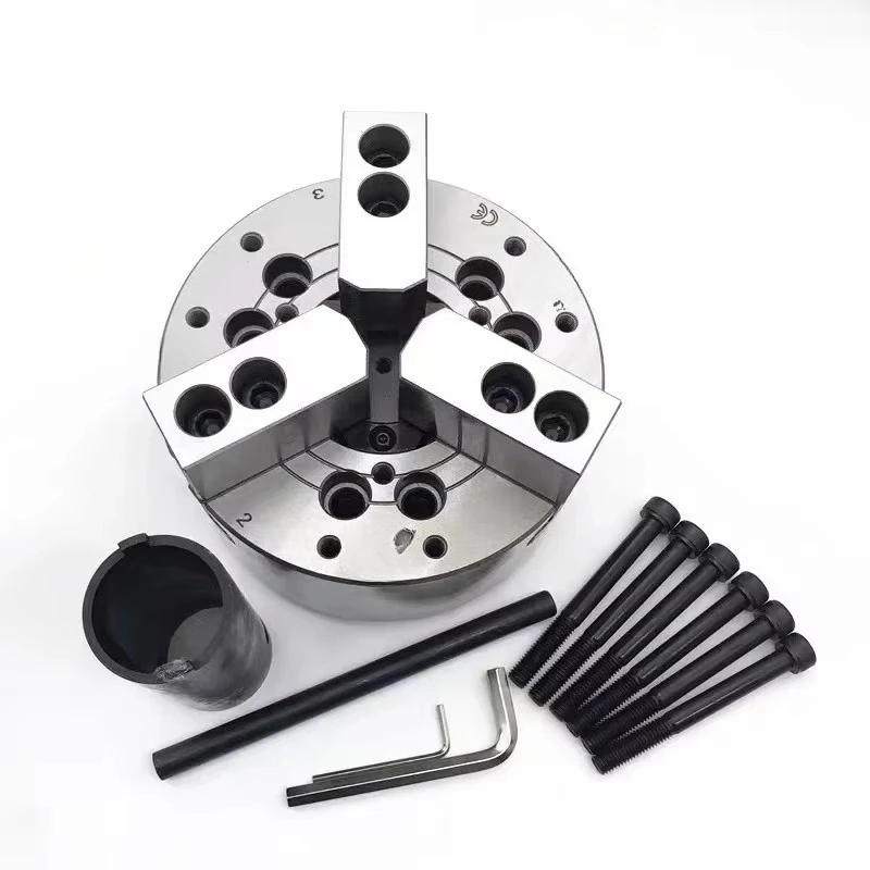 

Heavy Duty Hydraulic 3-Jaw Power Chuck for CNC Lathe & Milling Machine Large Through Hole Hardened Steel Body Accessories