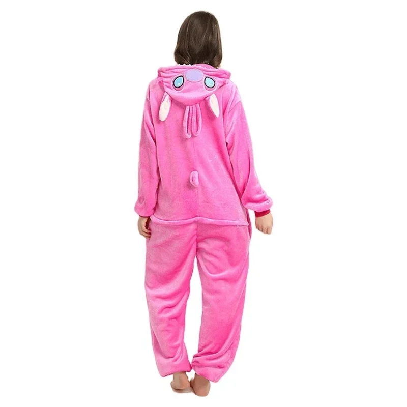 Adults Stitch Cosplay Pajamas Anime Stitch Cute Costume Jumpsuit Pajamas Hooded Sleepwear Halloween Costume for Men Women image 6