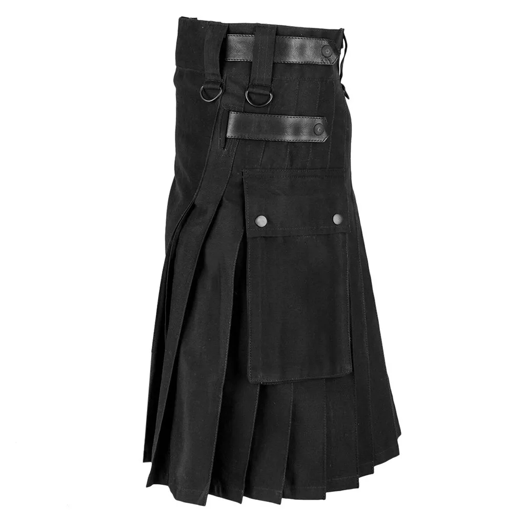 Mens Skirt Vintage Kilt Scotland Gothic Punk Fashion Kendo Pocket Skirts Scottish Clothing Casual Autumn Mens Streetwear New