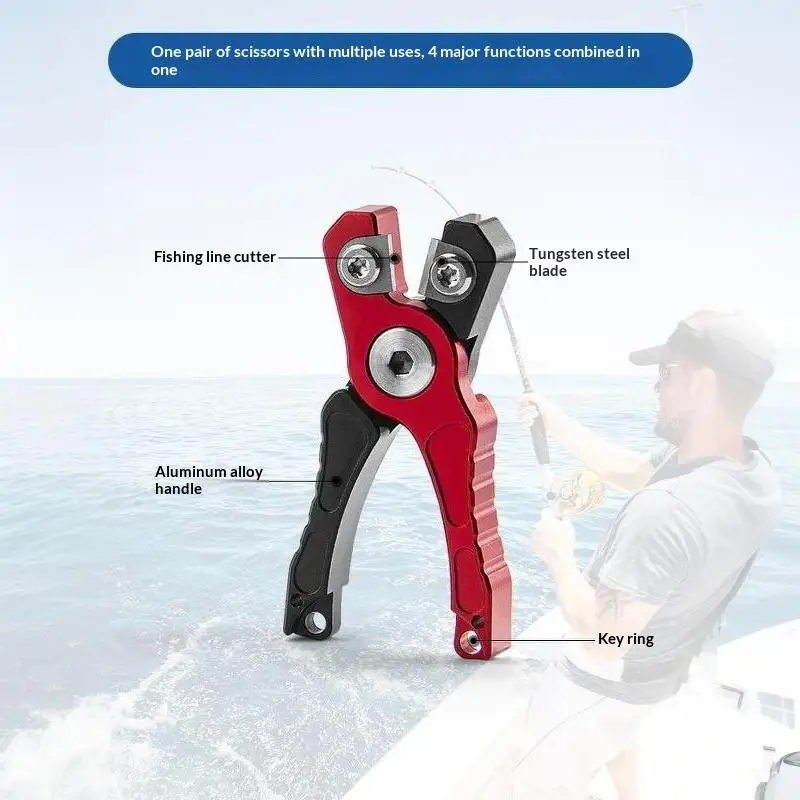 1 PCS Multipurpose Aluminum Fishing Line Cutter Line Nippers Design Secure Sliding Lock For Anglers