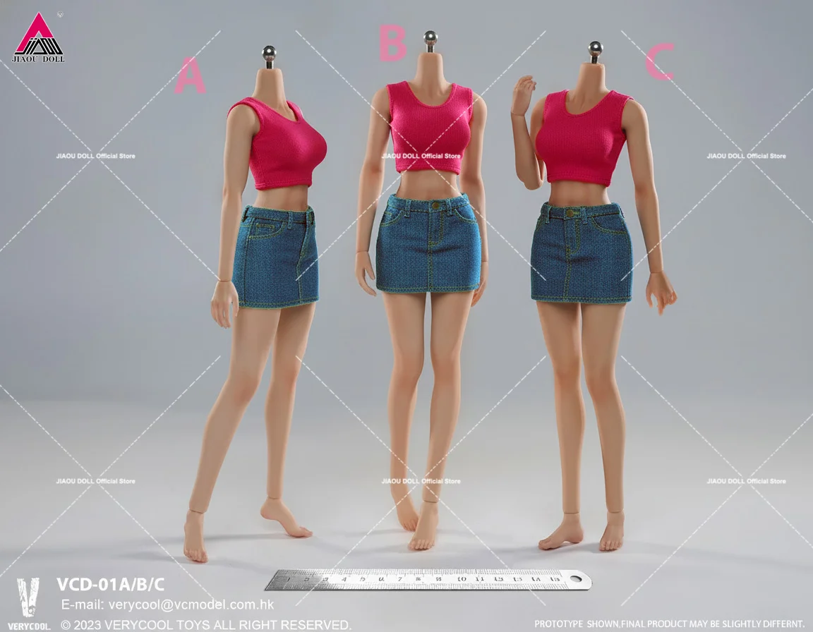 VERYCOOL VCD-01 VCD-02 1/6 Makeup Silicone Female Seamless Body 12'' Medium Chest Action Figure Fair Regular Wheat Body
