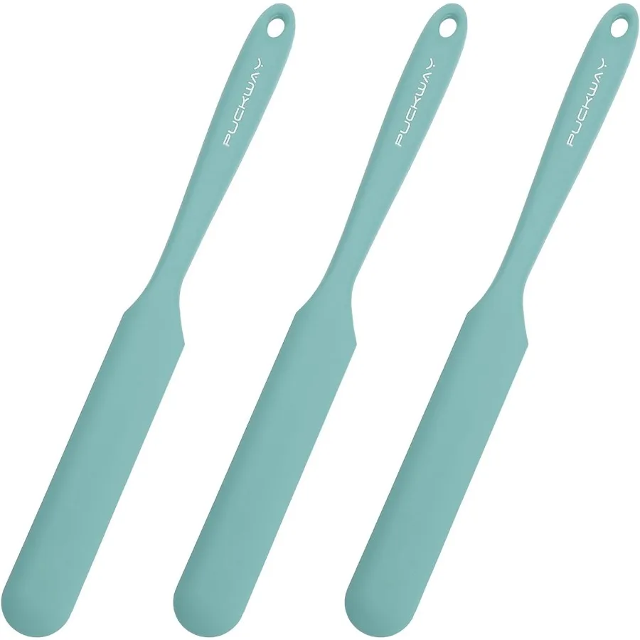 

3pcs Silicone Jar Spatulas 10in Long Ski Heat-Resistant rrow Spatula Set for Scraping Peanut Butter Sourdough Jam in Small Cont