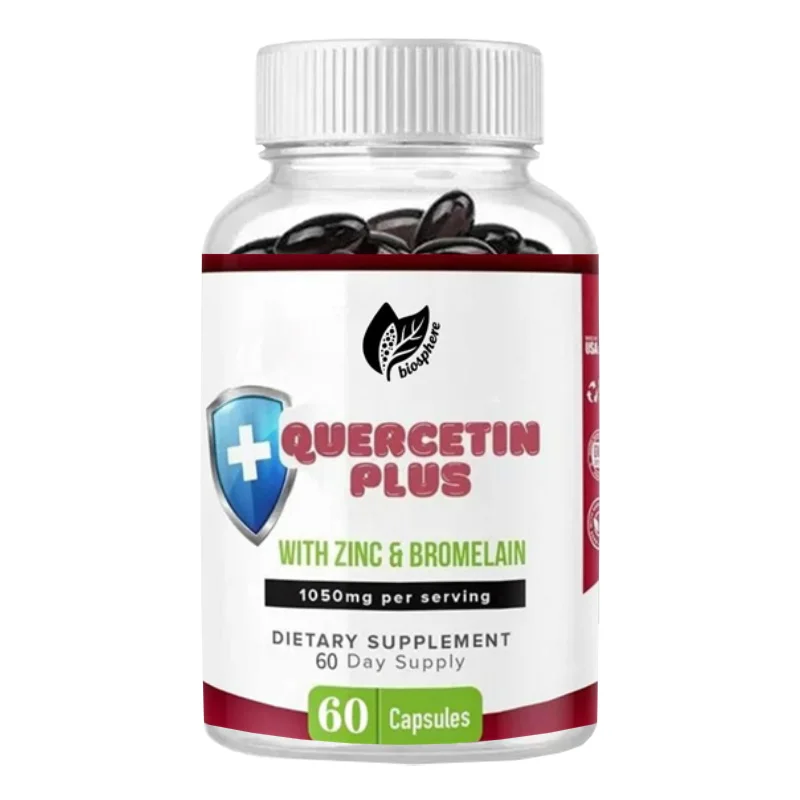 Quercetin Combined with Bromelain and Zinc, A 60 Capsule Supplement, Helps with Immune Support