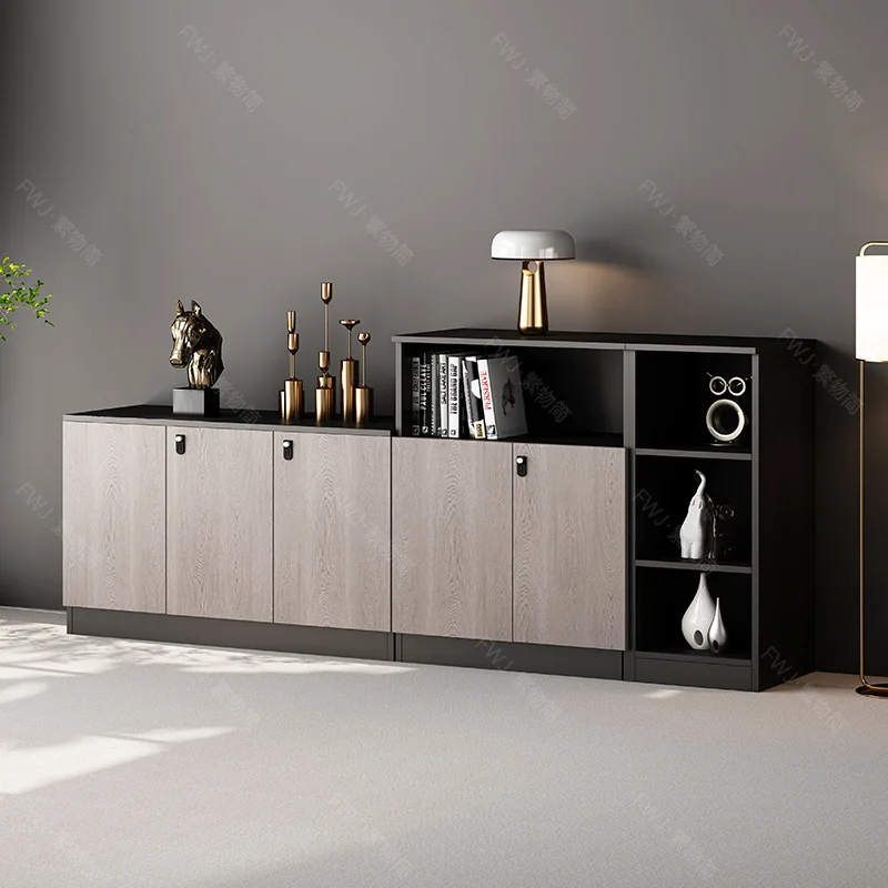 Office File Cabinet Floor Wooden Low Locker Data Cabinet Partition Sundries Storage Long Cabinet